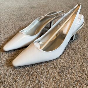 East 5th Classic White Slingback Heels